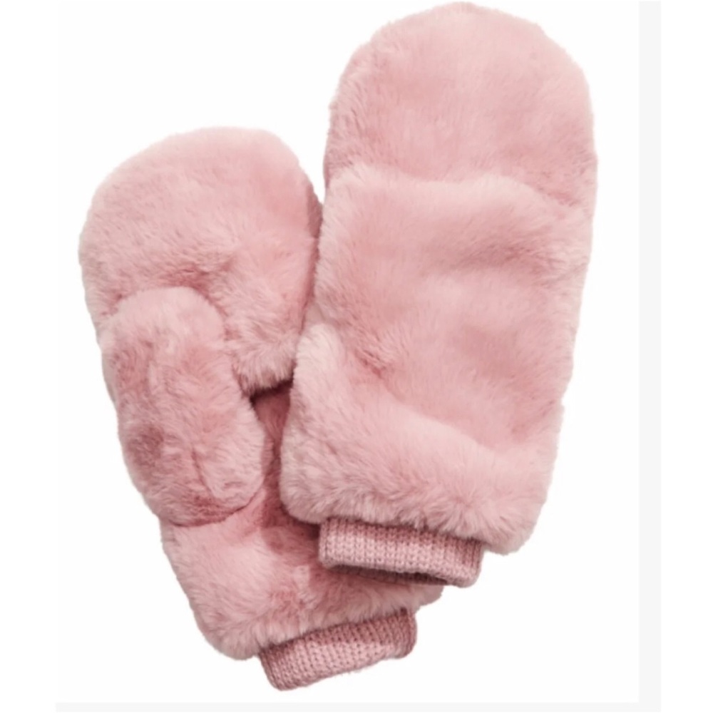 INC Ladies Faux Fur Blush Mittens